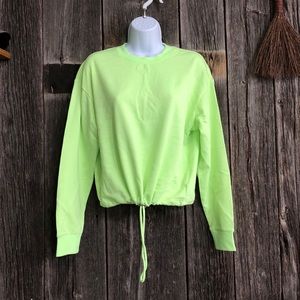 Neon Green Cropped Sweater